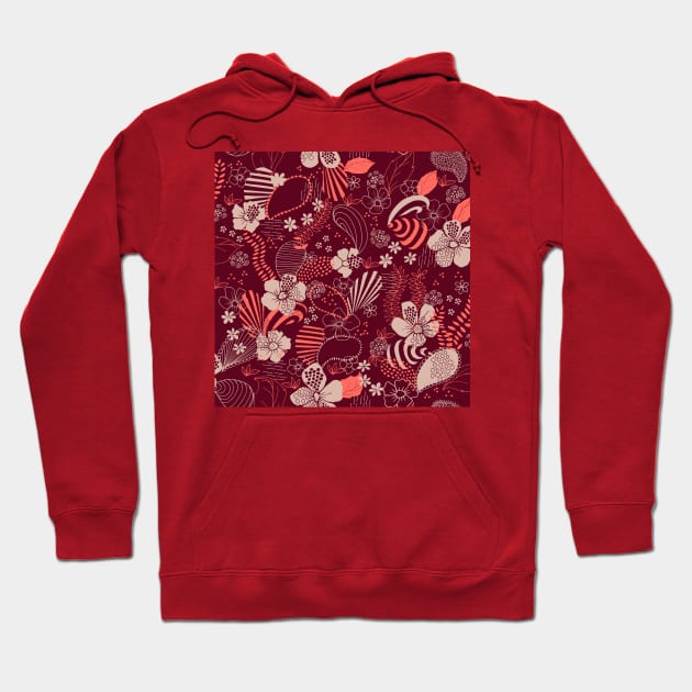Paisley, Hearts and Flowers Hoodie by Jaana Day